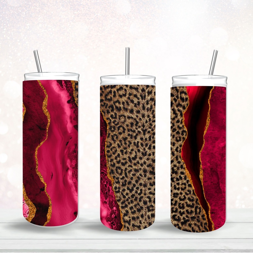 Red Abstract Cheetah Tumbler